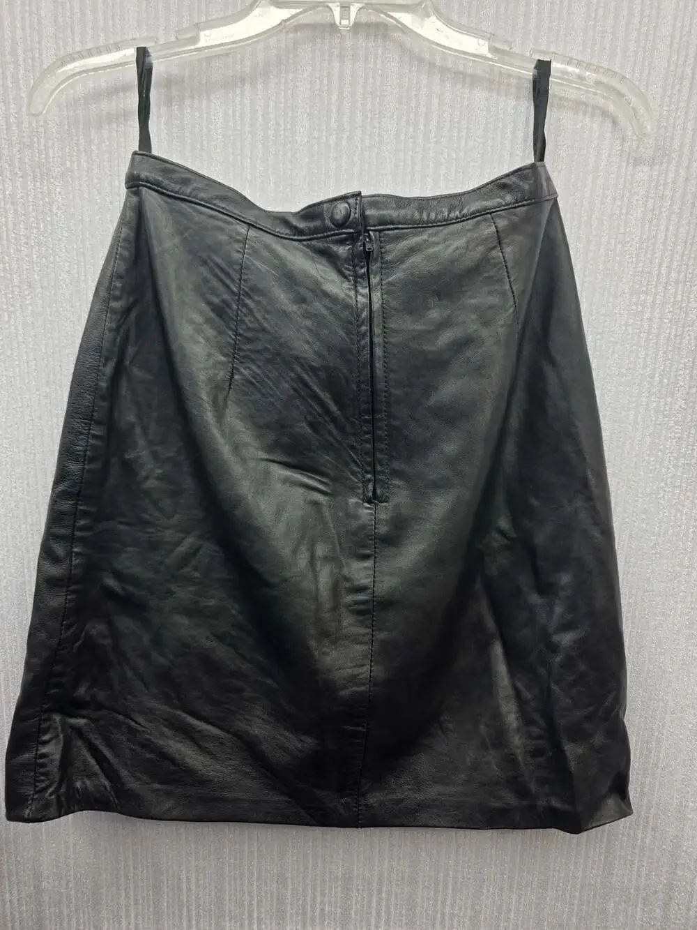 Vintage Y2k Leather Dynamics Black Leather Skirt Size 7/8
